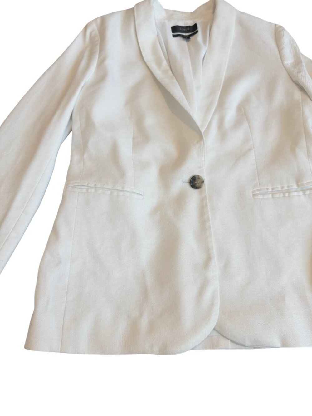 J. Crew Shawl Collar Linen Blend Single Button Tailored Blazer Size 6 Women's - Picture 3 of 13